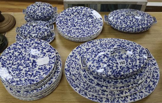 A Brown Westhead Moore & Co. blue and white dinner service